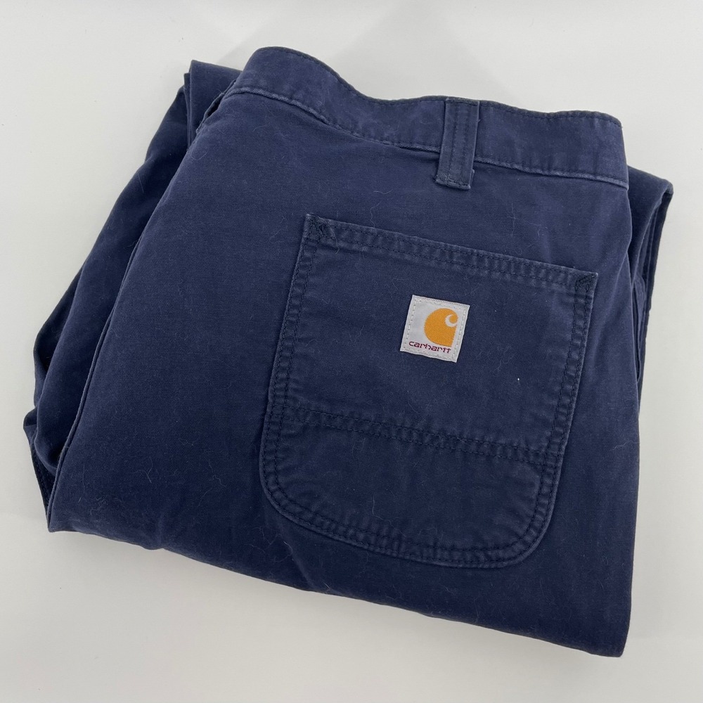 Carhartt Men's Relaxed Fit Canvas Work Pants Navy Blue 102291-412 42x34